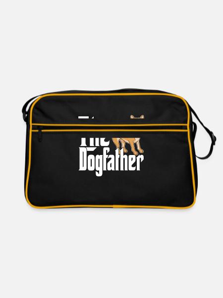 Shiba Inu Chien Papa Chien Père Chiens Papa Père Rott - Sac Retro - noir/or - Devant