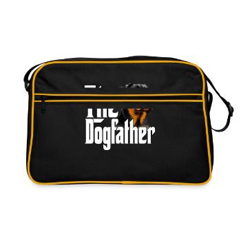 Rottweiler Chien Papa Chien Père Chiens Papa Père Rouge - Sac Retro - noir/or - Devant