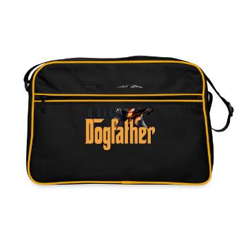 Rottweiler Chien Papa Chien Père Chiens Papa Père Rouge - Sac Retro - noir/or - Devant