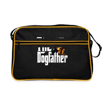 Rottweiler Chien Papa Chien Père Chiens Papa Père Rouge - Sac Retro - noir/or - Devant