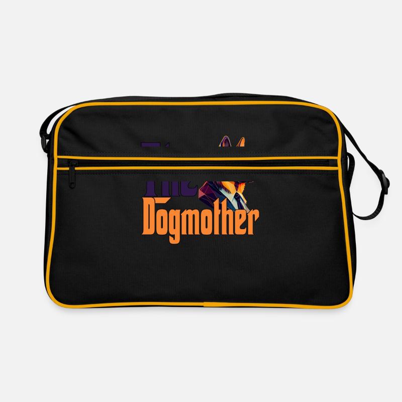 Berger Anglais Maman Dogmère Chiens Maman Rotti - Sac Retro - noir/or