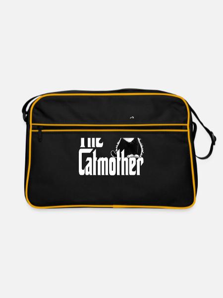 Katze Mutter The Catmother Crazy Cat Mom Mama - Retro Tasche - Schwarz/Gold
