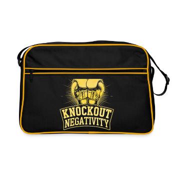 Knockout Negativity Boxer Sports Musculation - Sac Retro - noir/or - Devant