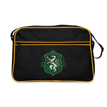 STEIERMARK - WAPPEN - T-SHIRT - POLOSHIRT - Retro Tasche - Schwarz/Gold - Vorne