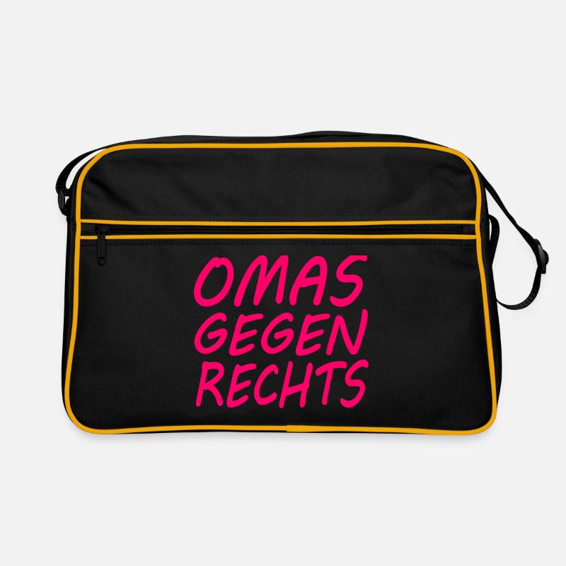 Omas gegen rechts - Retro Tasche - Schwarz/Gold