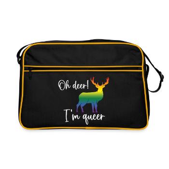 Mois de la fierté LGBTQ - Oh Deer, je suis queer ! - Sac Retro - noir/or - Devant