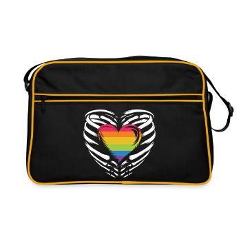 LGBTQ Pride Month - Rainbow Heart - Retro Bag - black/gold - Front