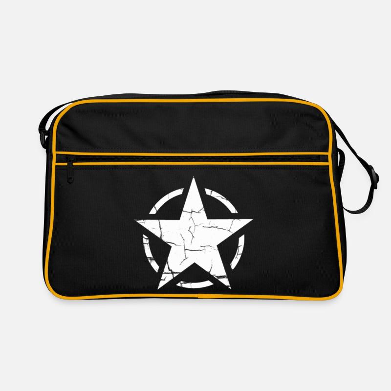 Étoile dans un cercle rond style grunge Sac Retro