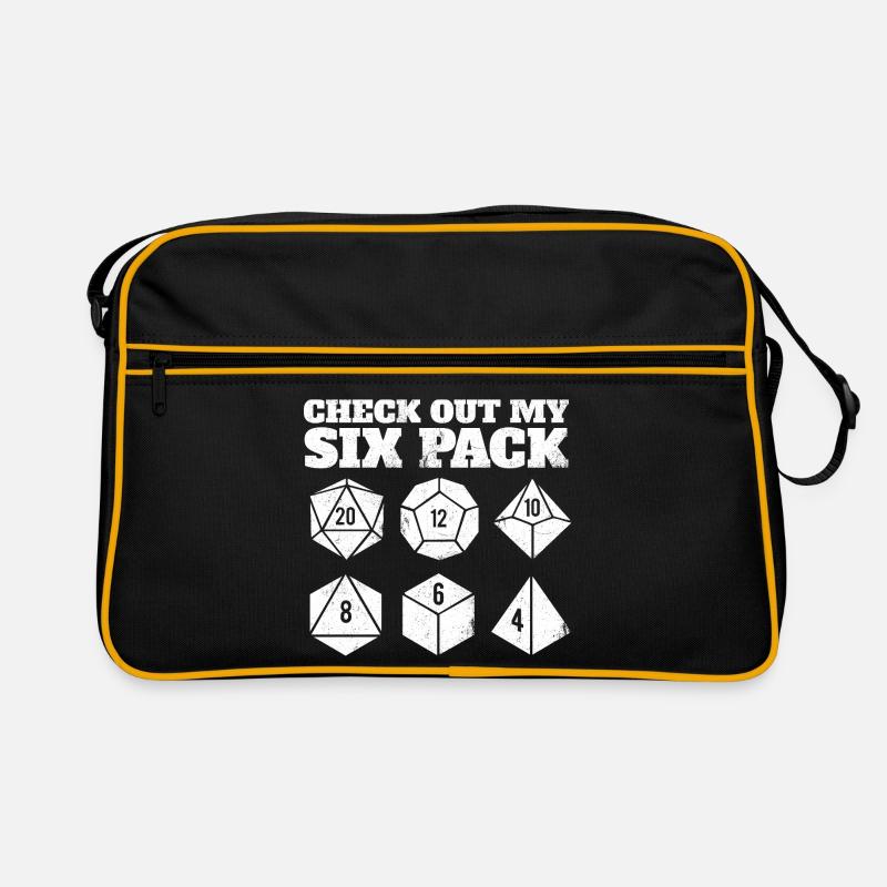 Check Out My Six Pack Dice Set RPG Gamer Humor Retro Bag