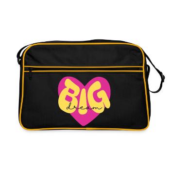 Coeur coloré design « Dream Big » - Sac Retro - noir/or - Devant