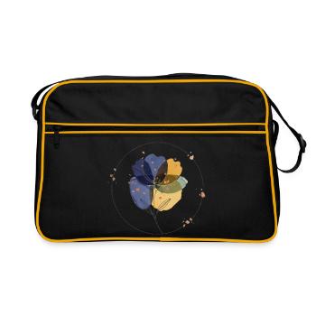 Watercolor Flower Circle - Retro Bag - black/gold - Front