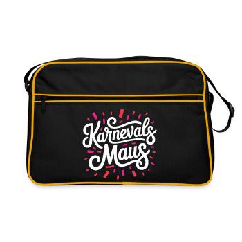 Karnevalsmaus Karneval Köln Kölner Karnevals Maus - Retro Tasche - Schwarz/Gold - Vorne