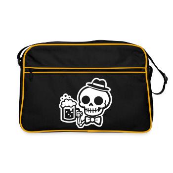 Bière Skeleton - Sac Retro - noir/or - Devant