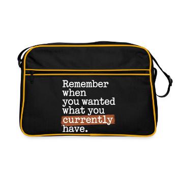 Souvenez-vous quand vous vouliez de la gratitude Pleine conscience - Sac Retro - noir/or - Devant