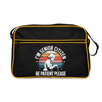 Geduld mit Großmutter Kleidung - Retro Tasche - Schwarz/Gold - Vorne
