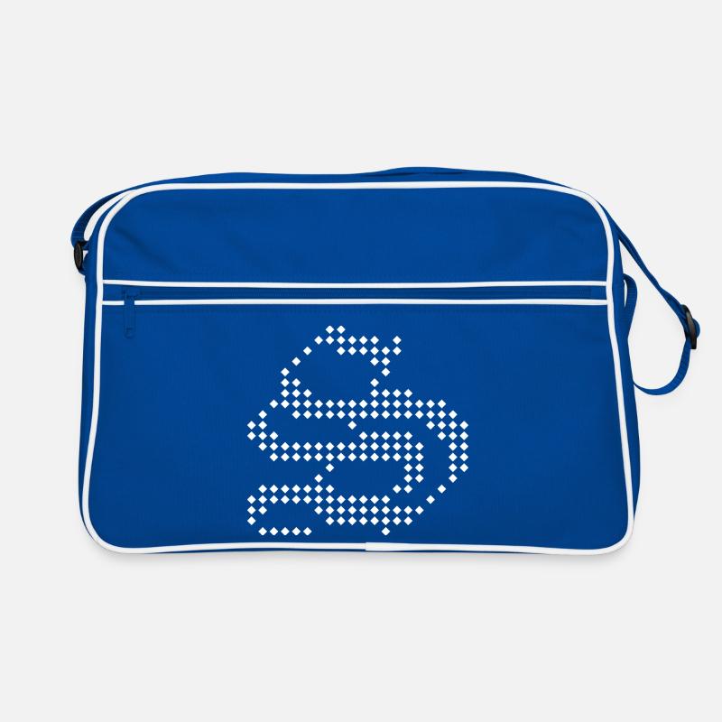 S Letter Dotted Wave Abstract Pattern Retro Bag