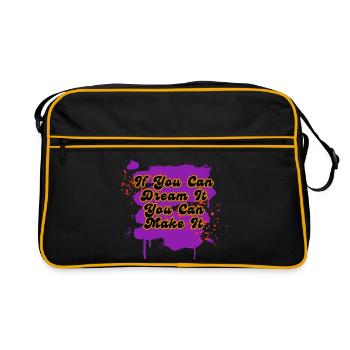 If You Can Dream It You Can Make It - Retro Bag - black/gold - Front