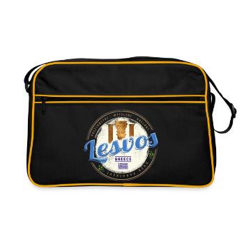 Île de Lesvos en Grèce : souvenir rétro de vacances - Sac Retro - noir/or - Devant