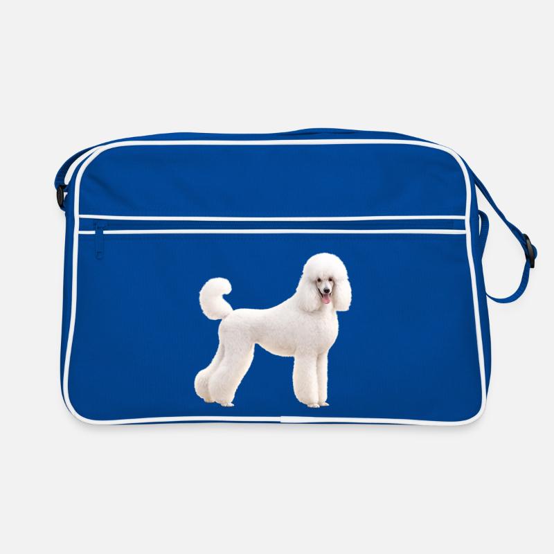 Poodle Large White Retro Bag