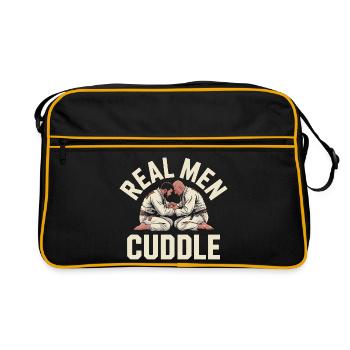 Real Men Cuddle Brazilian Jiu Jitsu MMA Judo BJJ - Retro Bag - black/gold - Front