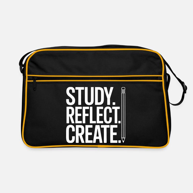 Study Reflect Erstellen Sie Bleistifttypografie Retro Tasche