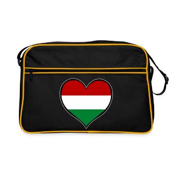 Drapeau du Cœur de Hongrie - Sac Retro - noir/or - Devant