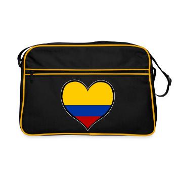 Drapeau du Cœur de la Colombie - Sac Retro - noir/or - Devant