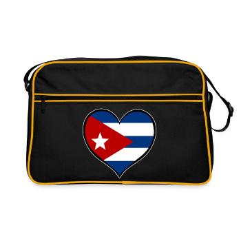 Le drapeau du Cœur de Cuba - Sac Retro - noir/or - Devant