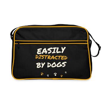 Facilement distraite par les chiens - Sac Retro - noir/or - Devant
