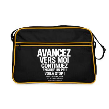 T-shirt Ping Pong Humour Cadeau  - Sac Retro - noir/or - Devant