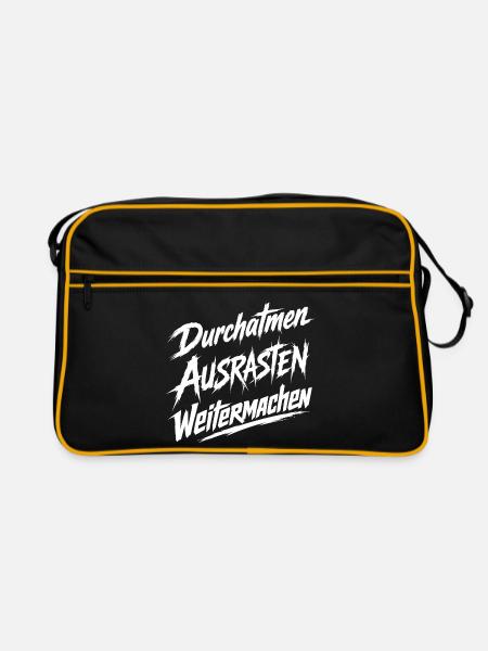 Weitermachen Humor - Retro Tasche - Schwarz/Gold