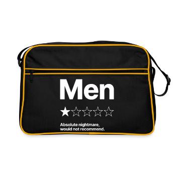 Men Absolute Nightmare Nicht zu empfehlen Humor - Retro Tasche - Schwarz/Gold - Vorne