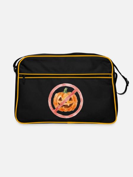 Verbotener Halloween Kürbis Aquarell - Retro Tasche - Schwarz/Gold
