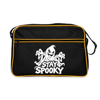 Stay Spooky Geisterdesign - Retro Tasche - Schwarz/Gold - Vorne