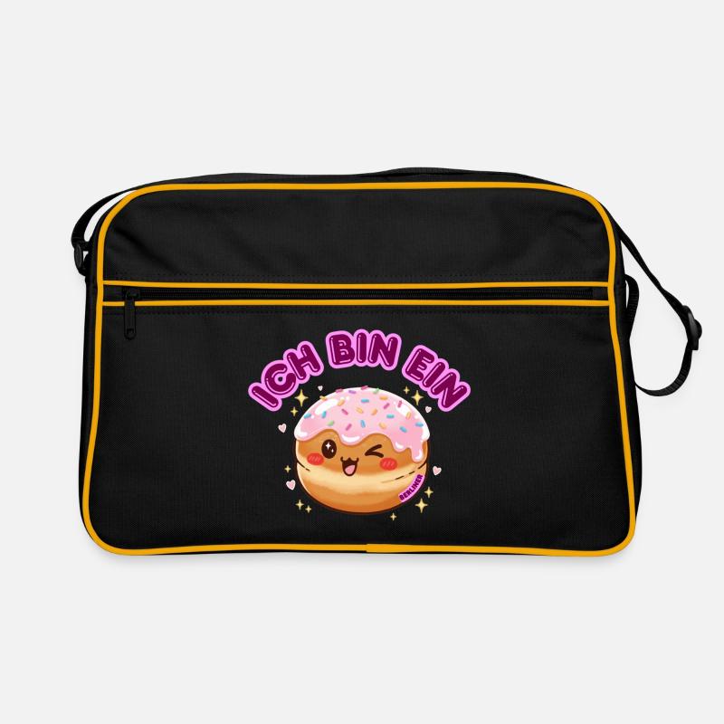 Ich bin ein Berliner - Retro Tasche - Schwarz/Gold