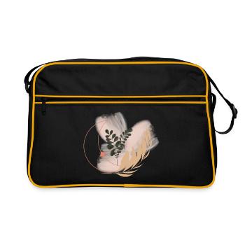Florale Pastel Cercle Feuilles - Sac Retro - noir/or - Devant