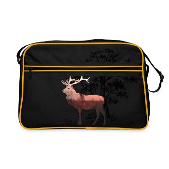 Deer Forest - Retro Bag - black/gold - Front