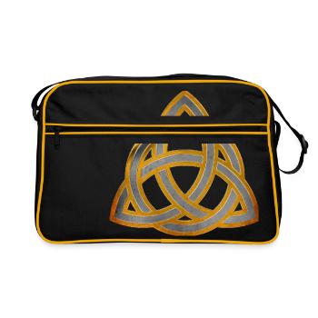 Noeud celtique 3 - or antique d'argent - Sac Retro - noir/or - Devant