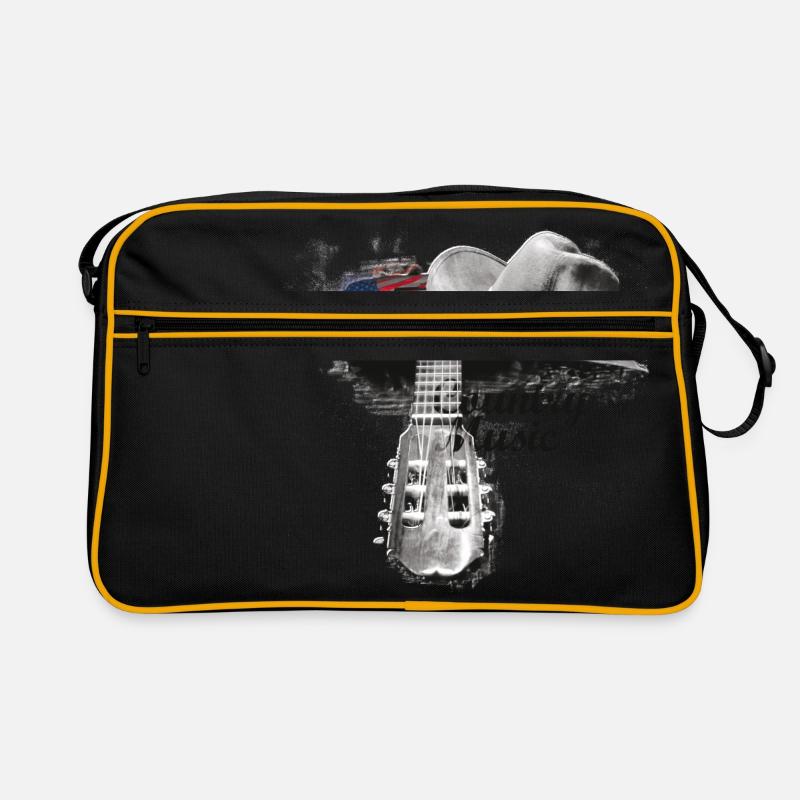 (kl_linedance38b) - Retro Tasche - Schwarz/Gold