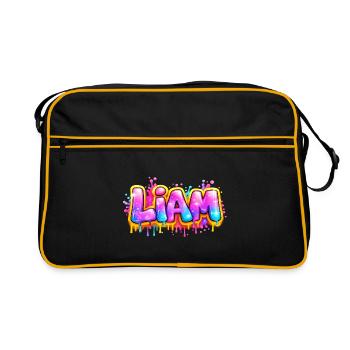 LIAM GRAFFITI NAME FOR PERFECT GIFT PRINTABLE  - Sac Retro - noir/or - Devant