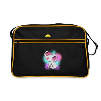 Luftballon Elefant Baby Fantasy Kinder Kleinkind - Retro Tasche - Schwarz/Gold - Vorne