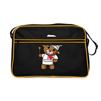 Chef Teddy Chef Restaurant Professions Cooking - Retro Bag - black/gold - Front