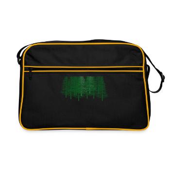 Fir forest tree hiking nature ecology Finland - Retro Bag - black/gold - Front