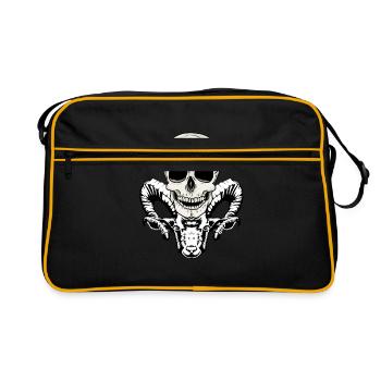 Horror Devil Satan Demon Skull Halloween - Retro Bag - black/gold - Front