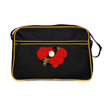 Bat Valentine's Day Dark Fantasy Kids Love - Retro Bag - black/gold - Front