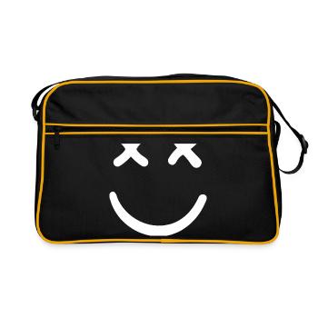 Smiley mort Smiley aux yeux croisés - Sac Retro - noir/or - Devant