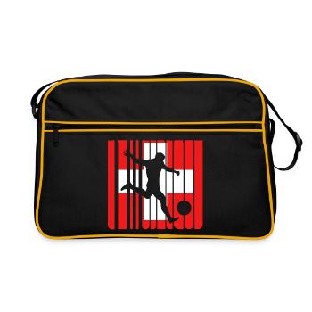 Vintage Schweizer Flag.Switzerland.Football World Cup - Retro Tasche - Schwarz/Gold - Vorne