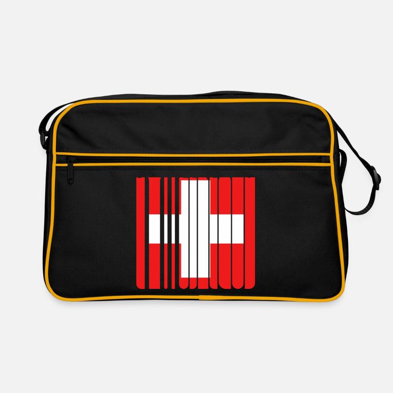 Vintage Schweiz. Schweizer Flagge. Schweizer Cross.Sport Retro Tasche