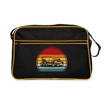 Concrete Mixer Car Concrete Mixer Concrete Mixer Driver - Retro Bag - black/gold - Front