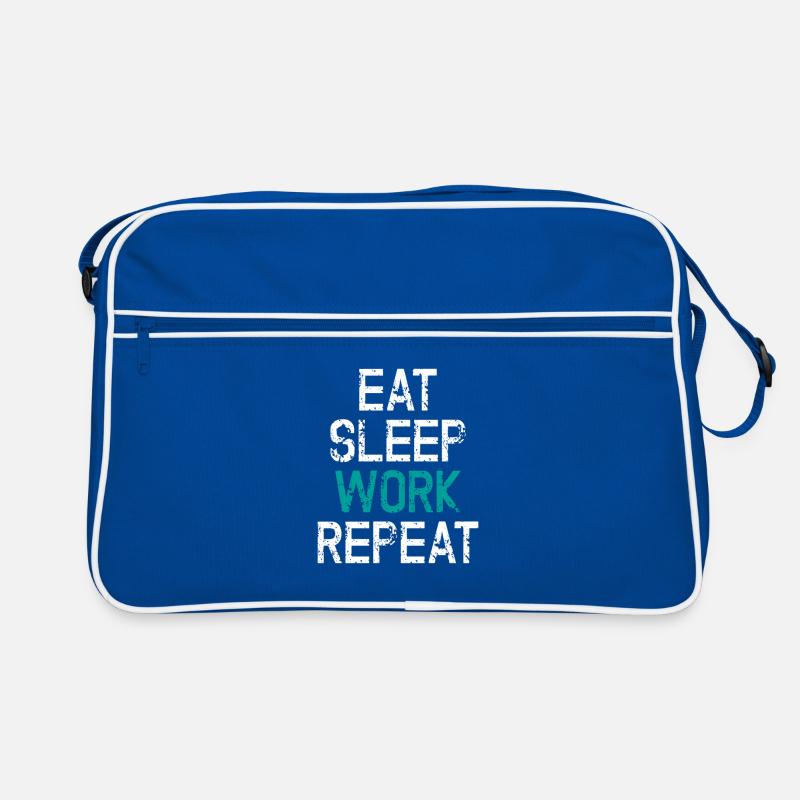 Eat Sleep Work Repeat Arbeit Workaholic Geschenk Retro Tasche
